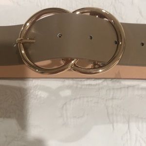 Faux leather belt, taupe